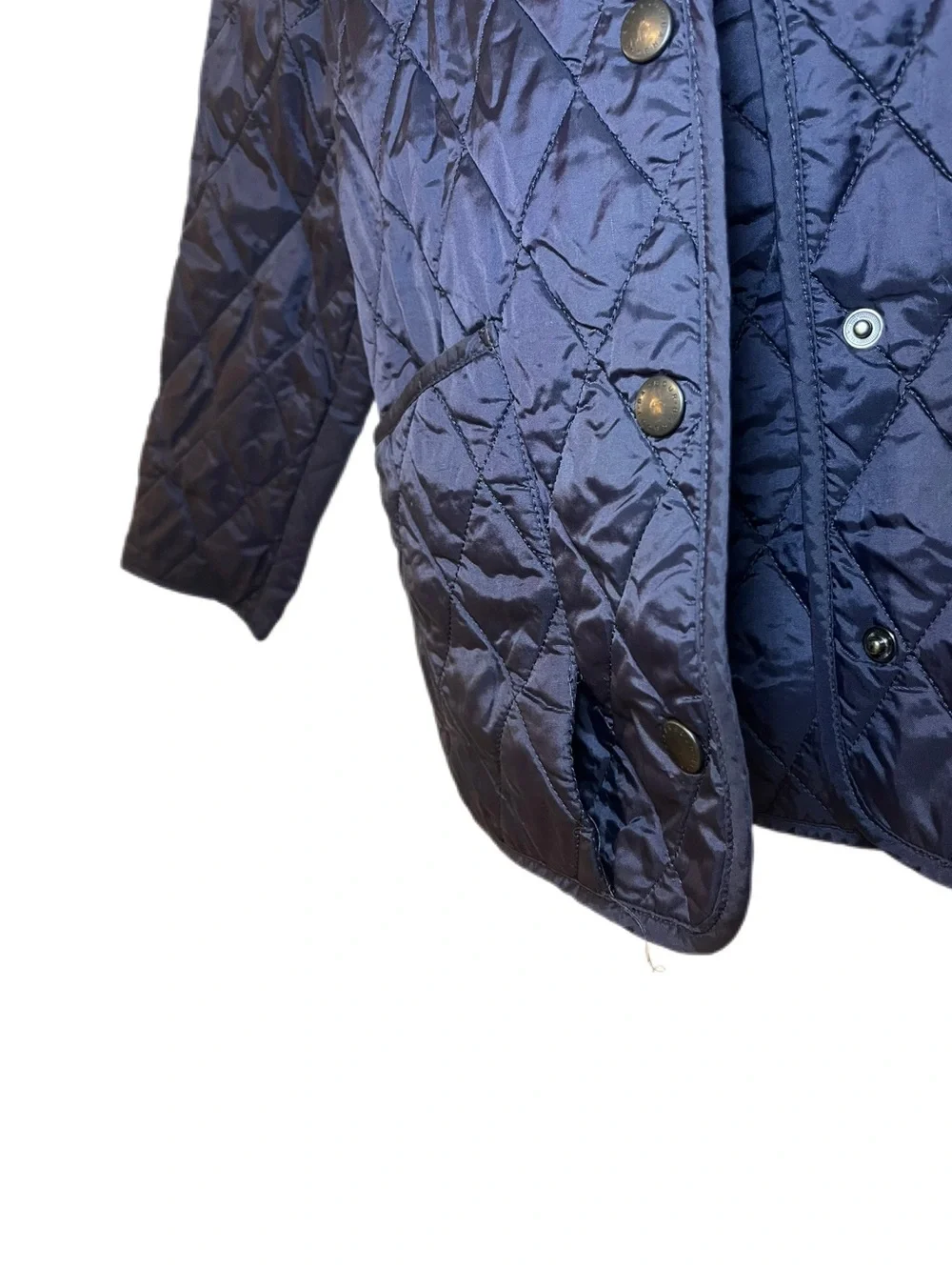 Barbour Girls XS 4-5 Navy Shaped Liddesdale Quilted Jacket with Liberty Lining